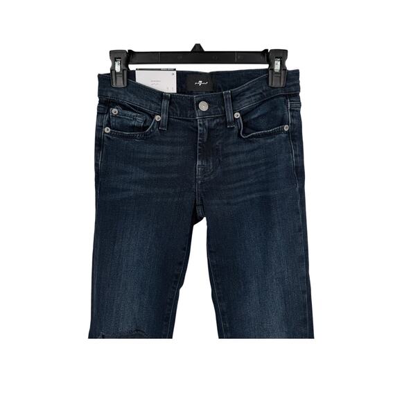 7 For All Mankind jeans original bootcut low rise denim dark blue size 24 - Picture 3 of 7
